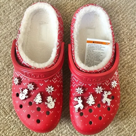 Crocs Classic Lined Holiday Christmas Charm Clogs Red Mens 12 CROCS | Shoes | Crocs Classic Lined Holiday Charm Clog Red  main image 2
